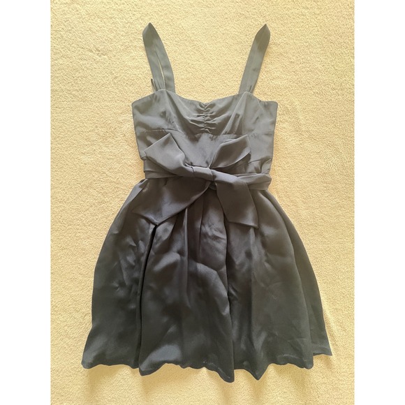 J.Crew Dresses & Skirts - J.Crew Black 100% Silk Bow Front Sweetheart Dress Size 6 RN77388 Altered
